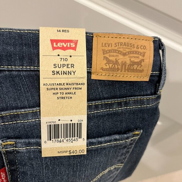 Levi's 710 Super Skinny Girls Jean, Size 14, NWT - Picture 4 of 4